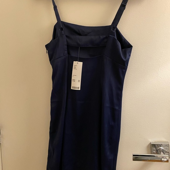 NWT Urban Outfitters Navy Satin Minidress - Picture 2 of 3
